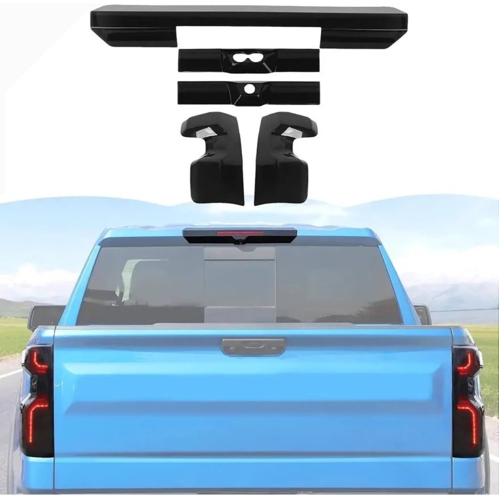 JeCar Smoked Tail Light 3rd Brake Light Cover Trim Kit Chevy Silverado 2022+
